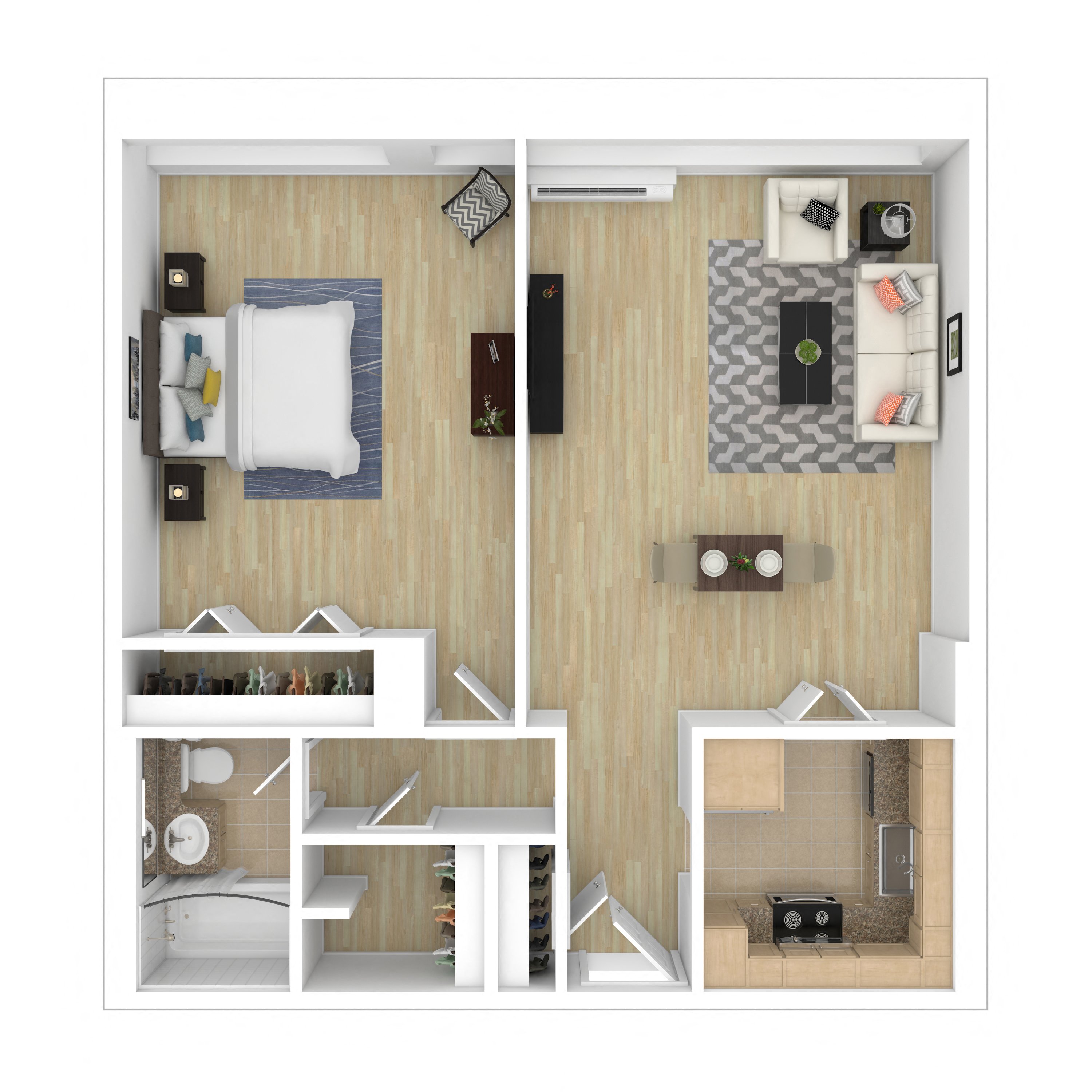 Floor plan layout diagram for 1C Renovation 3